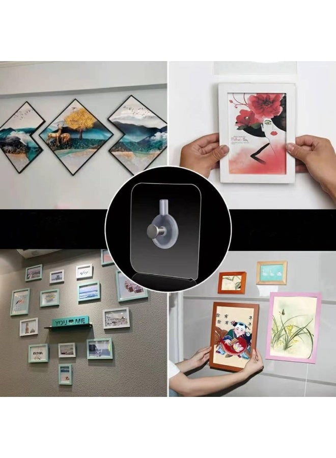 (Group of 20 pieces) Heavy Duty Adhesive Wall Hooks, Transparent Design Hook System 6 Kg Capacity, Waterproof material for wet areas Kitchen, Bathroom, Office, Indoor and outdoor uses (Classic) - Image 3